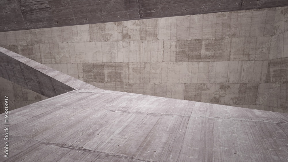 Abstract white and concrete interior. 3D illustration and rendering. Abstract white and concrete interior. 3D illustration and rendering.