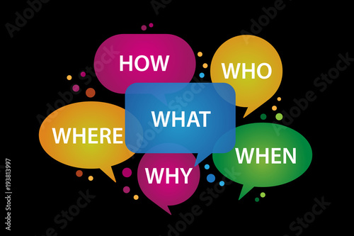 Speech bubbles with question design photo