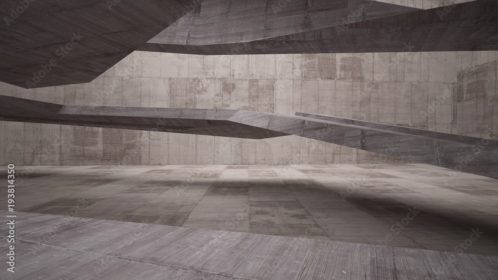 Abstract white and concrete interior. 3D illustration and rendering. Abstract white and concrete interior. 3D illustration and rendering.
