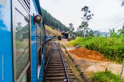 DIYATALAWA, SRI LANKA - JULY 15, 2016: Local rain stops in Diyatalawa station in Sri Lanka photo