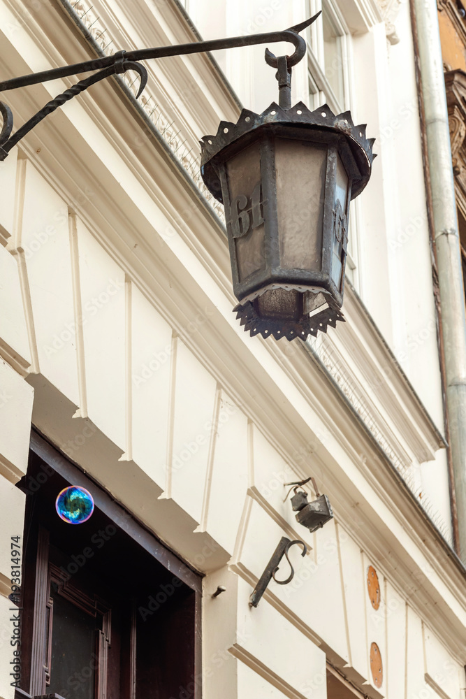 Old fashioned vintage street lamp in Krakow, Poland