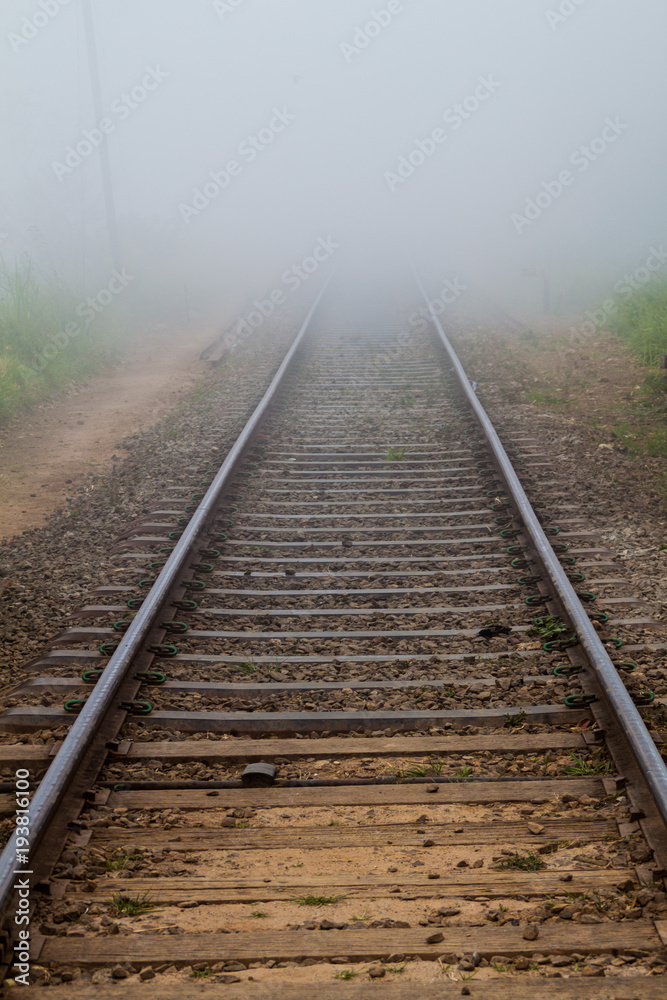 Mist covering railway tracks near Haputale, Sri Lanka Mist covering railway tracks near Haputale, Sri Lanka