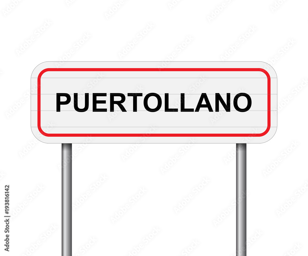 Welcome to Puertollano, Spain road sign vector Welcome to Puertollano, Spain road sign vector