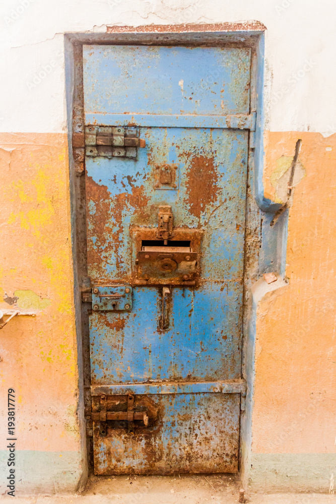 Rusty door in an old prison