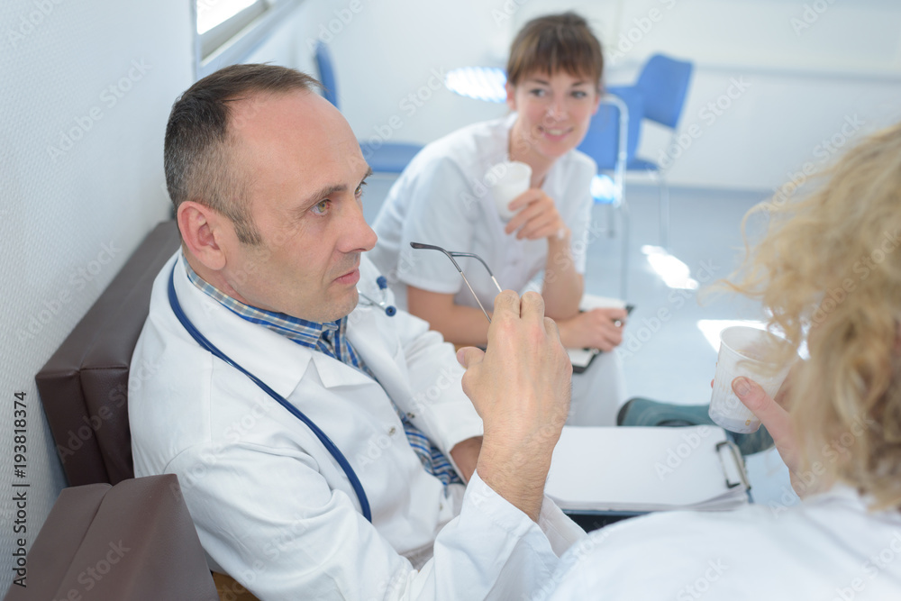 medical team interacting during meeting at the hospital