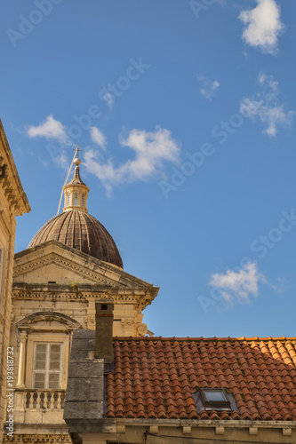 Dubrovnik old city fortress. Old Town walls. Croatia 