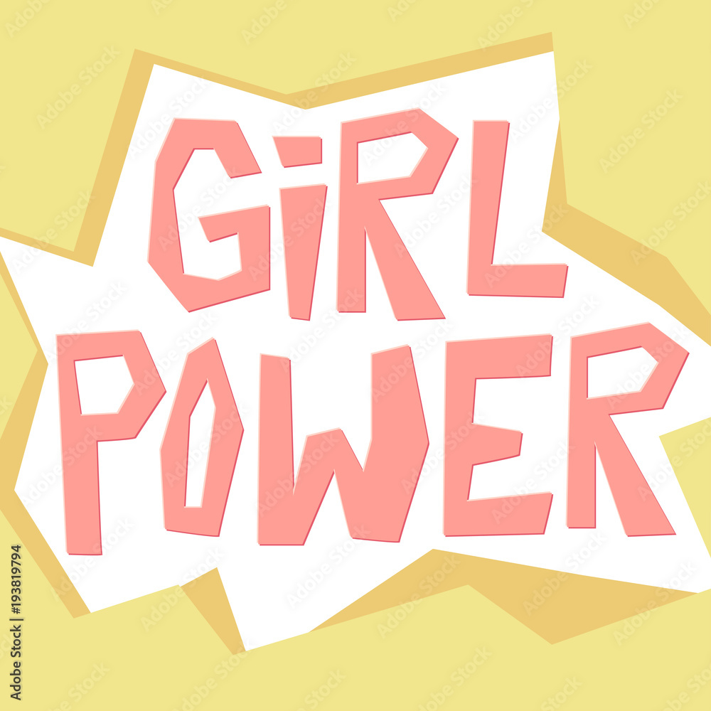 Girl Power paper cut style lettering isolated on white. Girl Power paper cut style lettering isolated on white.