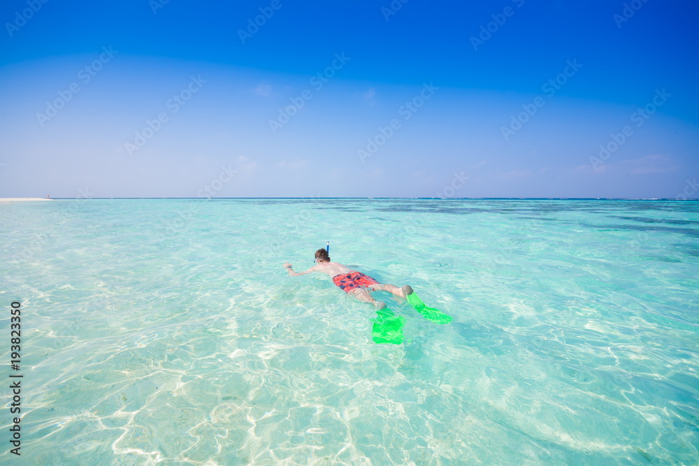 Maldives,  man snorkeling!