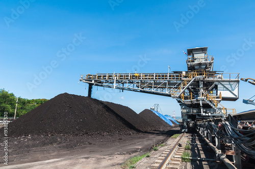 Fotografie Coal stacker and Coal Reclaimer are mining machinery, or mining equipment in the