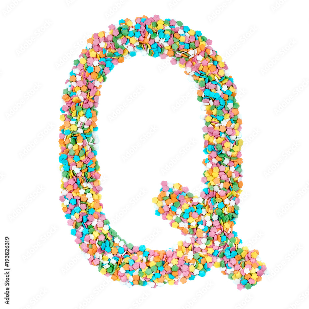 English alphabet letters, numerals and symbols made of little candies English alphabet letters, numerals and symbols made of little candies