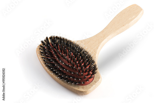 brush massage hair high quality handle wooden breed beech hygen white isolate background