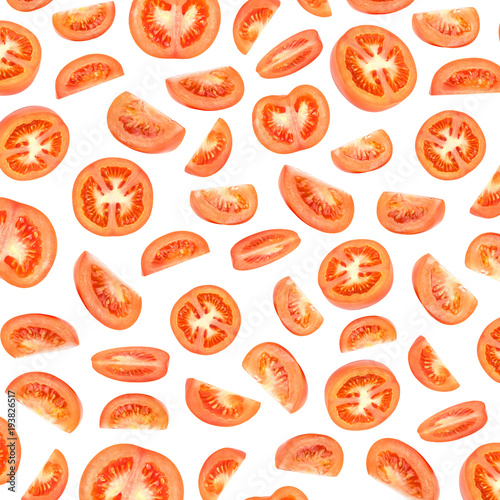 Fresh red tomato photographic pattern