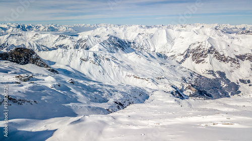 snowy Aerial of Europe Alpes Austria Drone Winter © Daniel