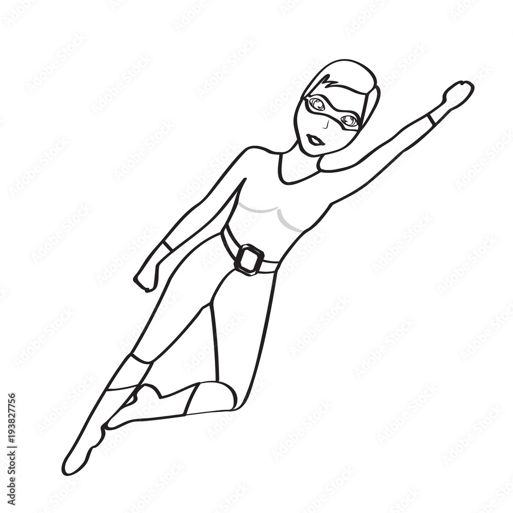Obraz premium Superwoman cartoon character sketch
