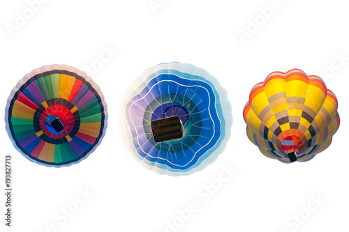 Colorful hot air balloon fly over the blue sky