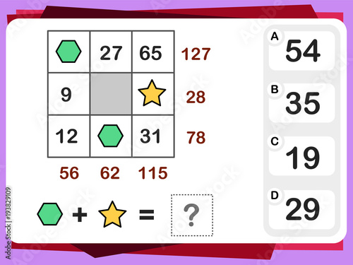 Practice Questions Worksheet for Education and IQ Test [Answer is A]