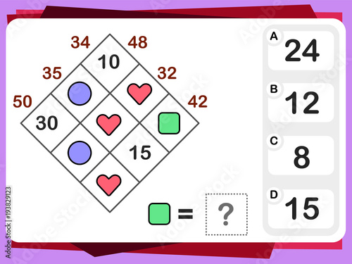 Practice Questions Worksheet for Education and IQ Test [Answer is D]