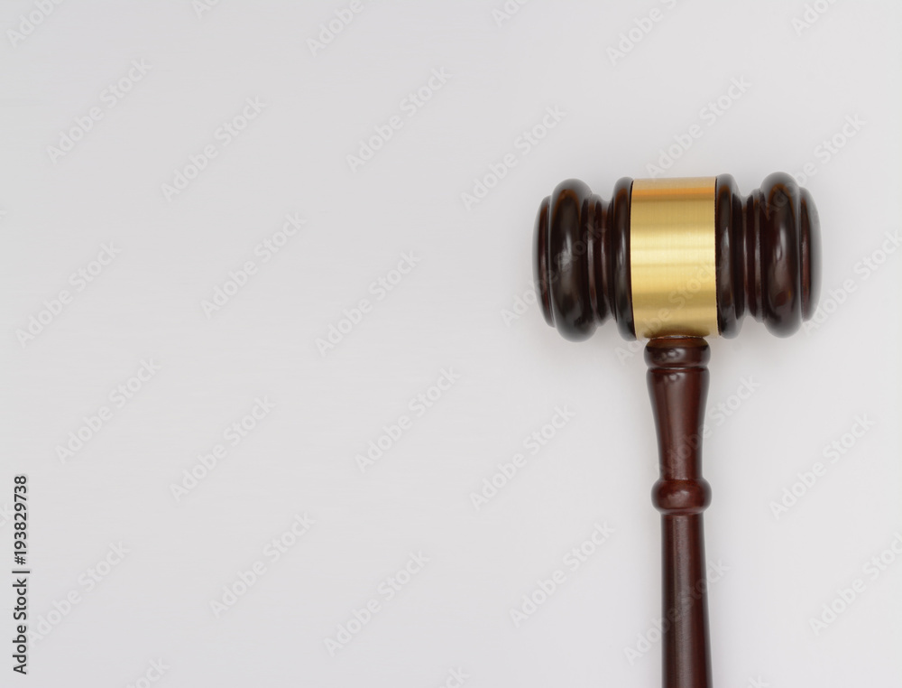 Judge wooden Gavel isolated on white background