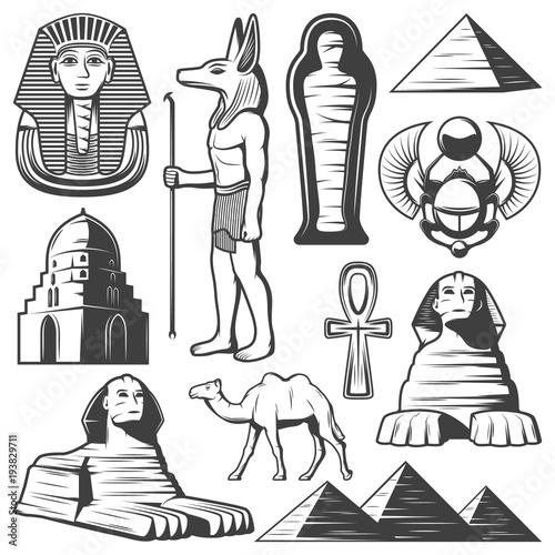 Vintage Ancient Egypt Elements Set