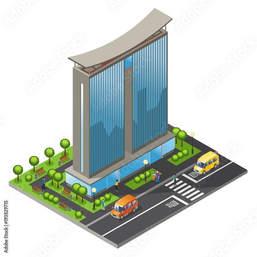 Isometric Office Building Concept