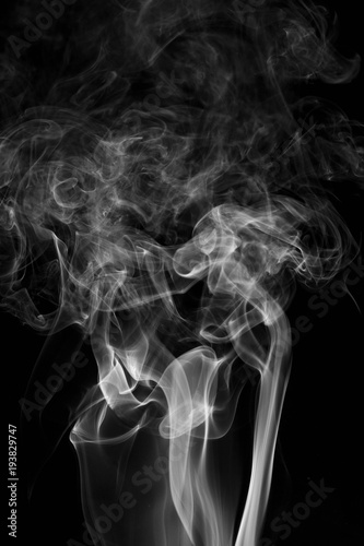 Fototapeta Naklejka Na Ścianę i Meble -  abstract background smoke curves and wave on black background
