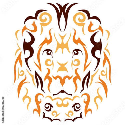 Tribal lion illustration