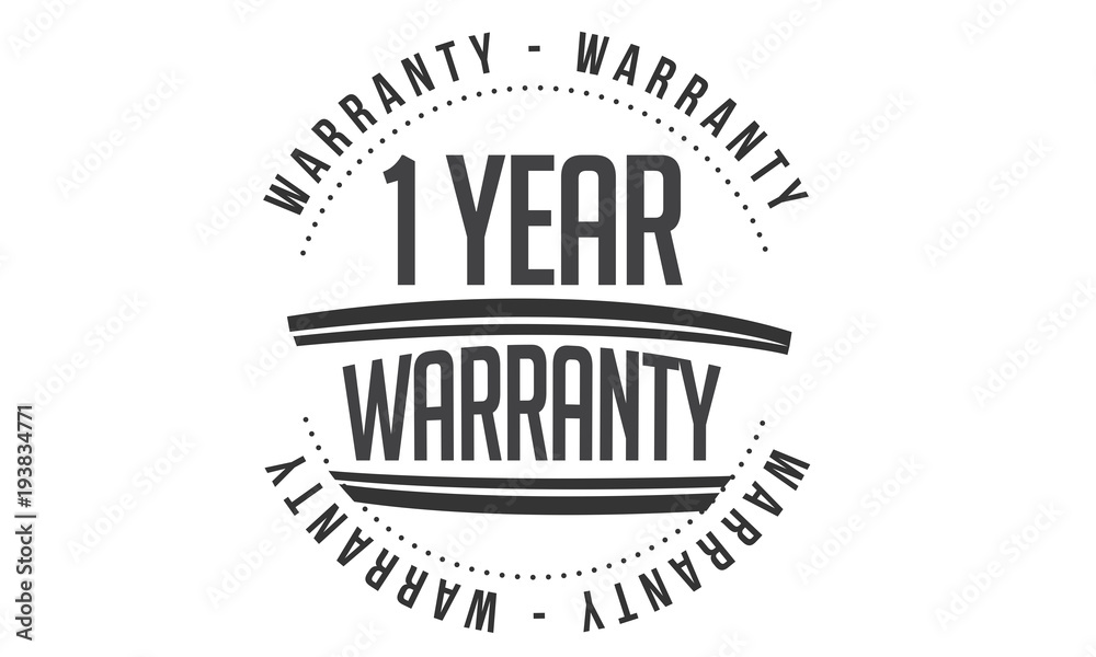 Fototapeta premium 1 years warranty icon vintage rubber stamp guarantee