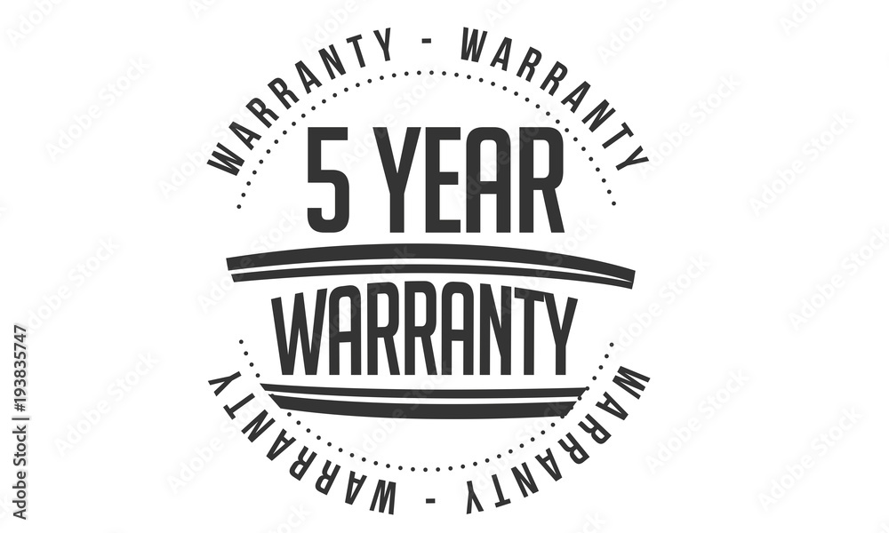 Fototapeta premium 5 years warranty icon vintage rubber stamp guarantee