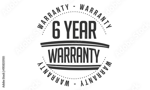 6 years warranty icon vintage rubber stamp guarantee