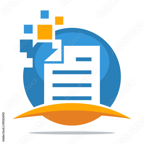 logo icon for business Information and technology, document / file management service