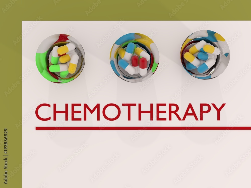 Chemotherapy prescription 3d illustration