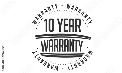 10 years warranty icon vintage rubber stamp guarantee