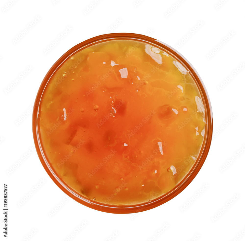 Apricot jam isolated Apricot jam isolated