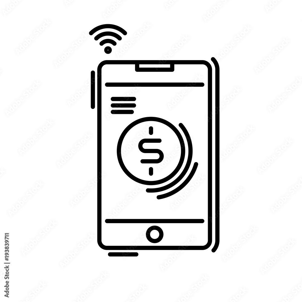 Payment methods thin line icon. Pay online, mobile phone, smartphone application Payment methods thin line icon. Pay online, mobile phone, smartphone application