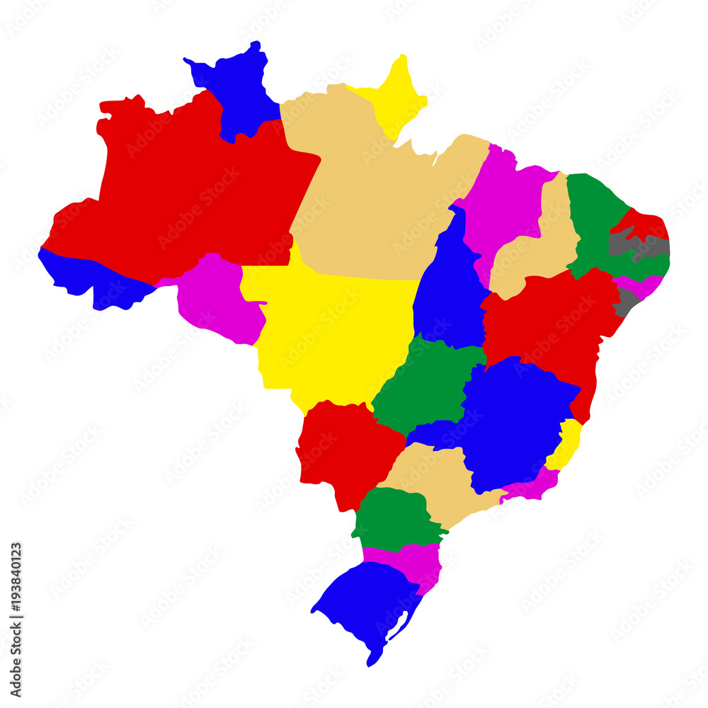 Fototapeta Mapa polityczna Brazylii