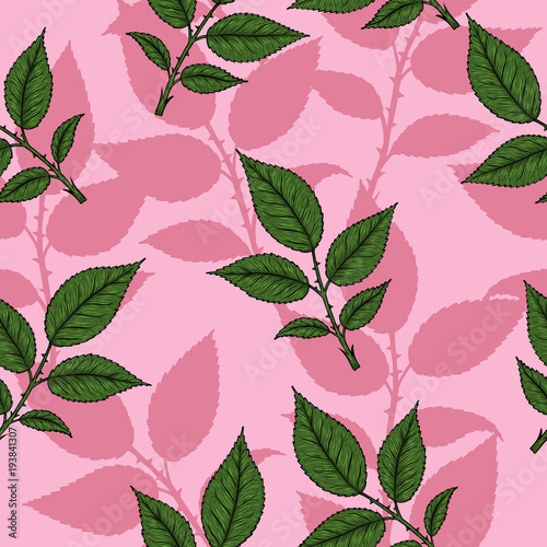 Rose pattern by hand drawing.Red rose high detail for wallpaper.Flower seamless pattern on vintage background.