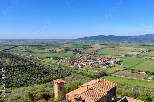 panoramic view from the small town of Montepescali, the terrace of the Maremma, tuscany, Italy