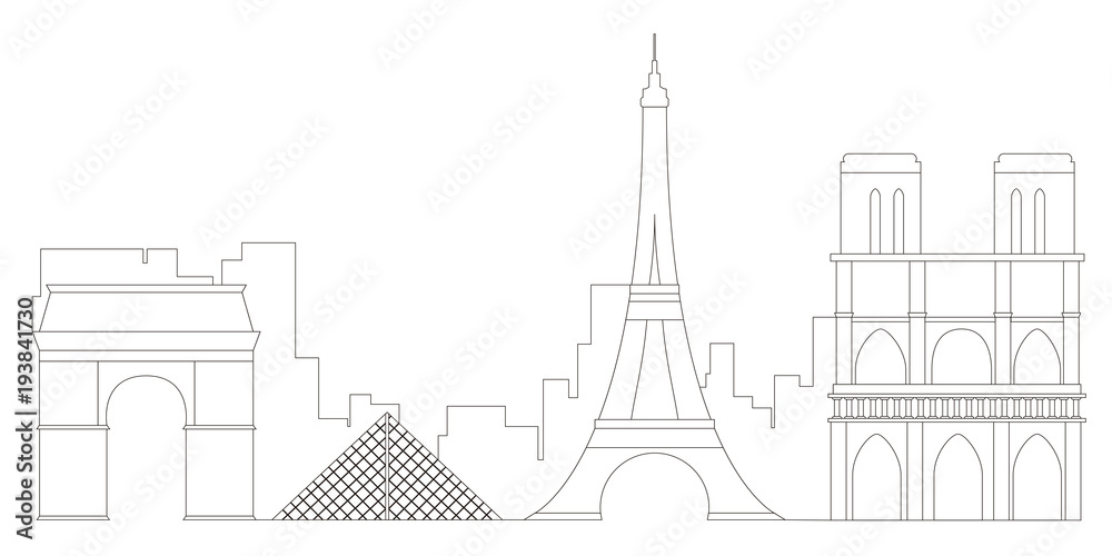 Fototapeta premium Paris cityscape outline