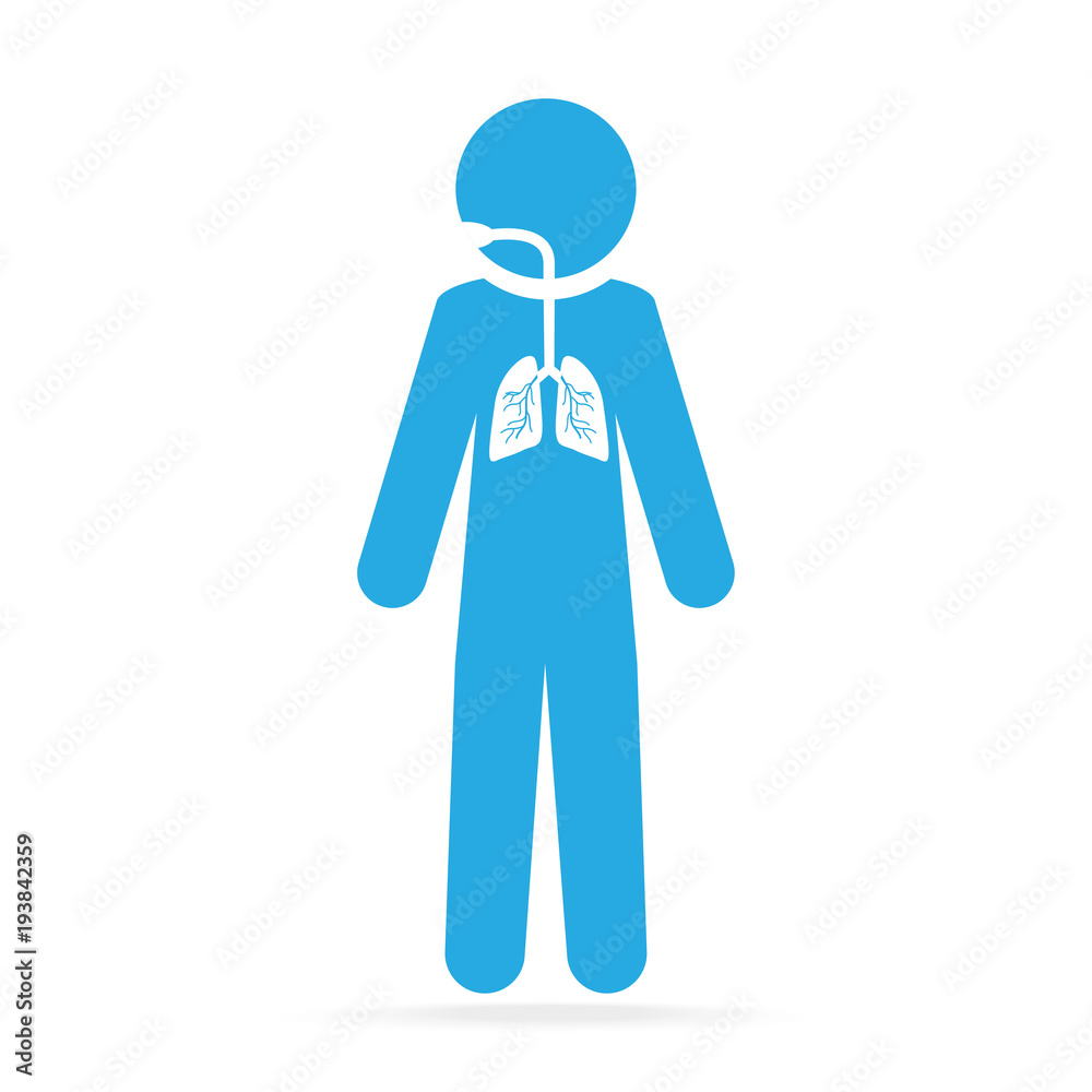 Fototapeta premium lungs blue icon, medical concept