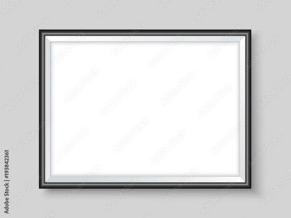 Picture frame on the wall realistic vector black Picture frame on the wall realistic vector black
