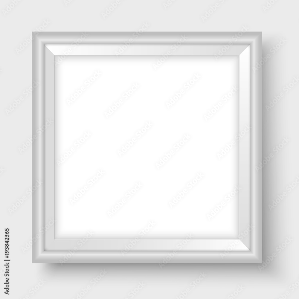 Picture frame on the wall square realistic vector light grey Picture frame on the wall square realistic vector light grey