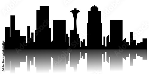 Seattle cityscape silhouette