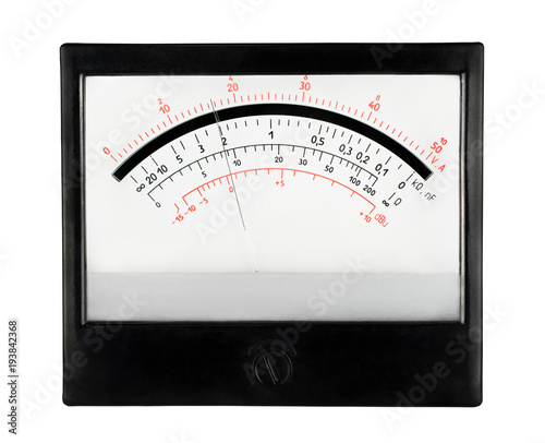 Analog measure tool multimeter scale with pointer