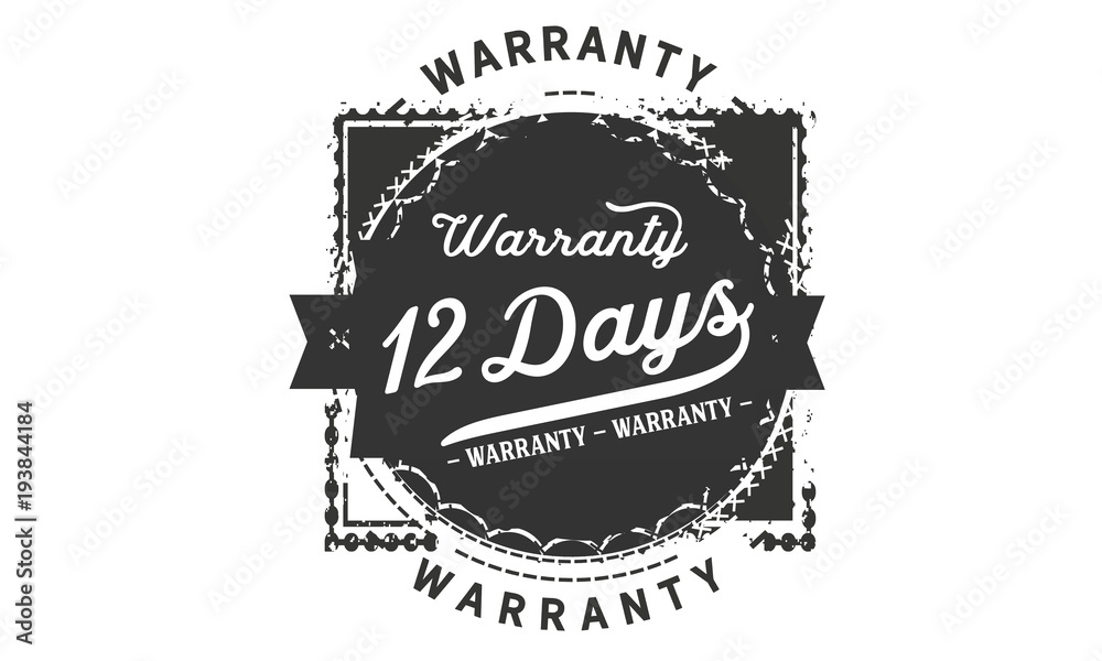 12 days warranty icon vintage rubber stamp guarantee