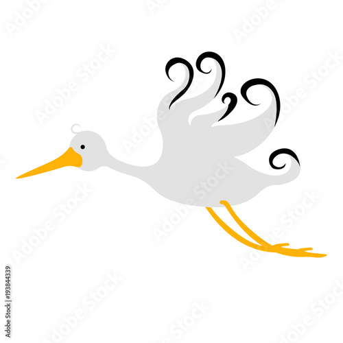 Isolated cute stork icon
