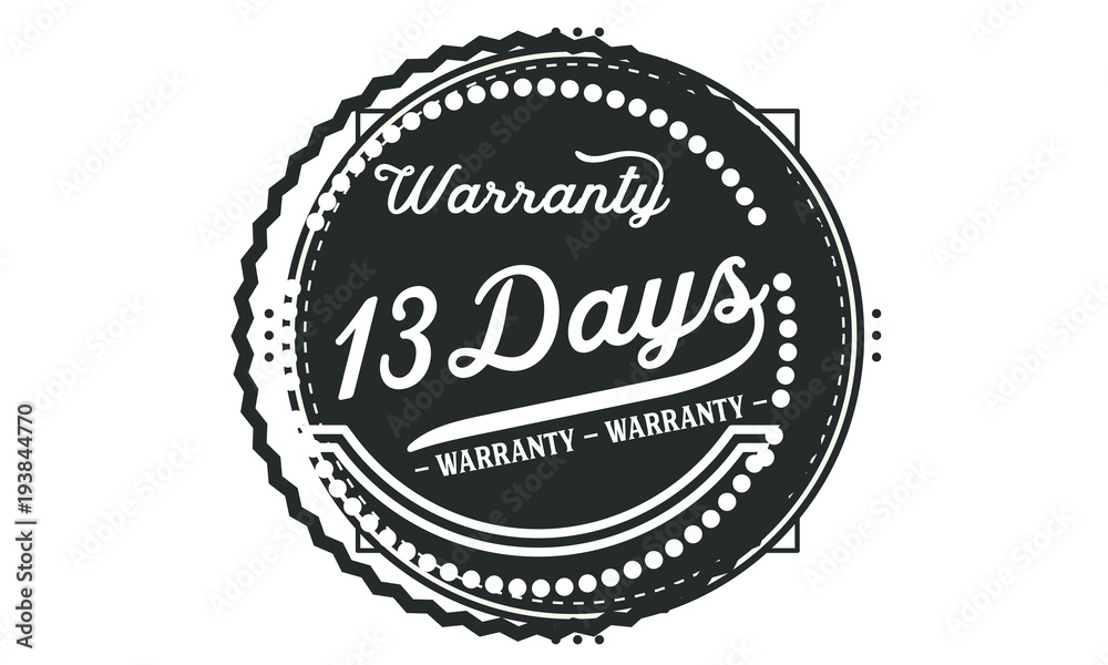 13 days warranty icon vintage rubber stamp guarantee