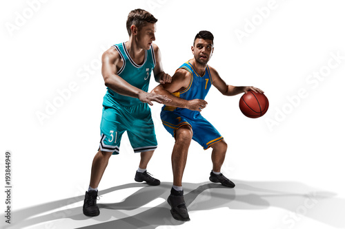 two basketball players gameplay isolated on white © 27mistral