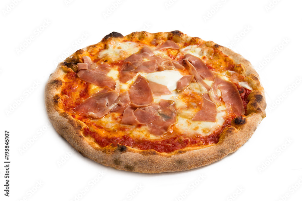 Pizza con prosciutto crudo