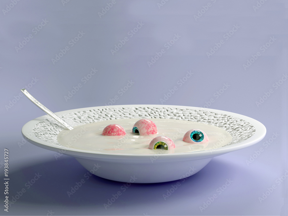 3d Eyes flake in milk 3d Eyes flake in milk