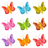 Decorating  -  Colorful wooden butterflies  -  Variety